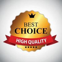 Best Choice Golden Label with Ribbon Vector Illustration