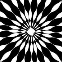 Black and White Abstract Psychedelic Art Background. Vector Illustration.