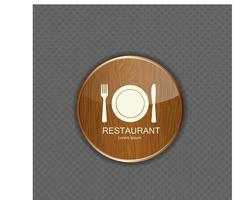 Food and drink wood application icons vector