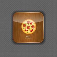 Ilustración de vector de iconos de aplicación de madera de pizza