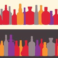 vector illustration silhouette alcohol bottle seamless pattern