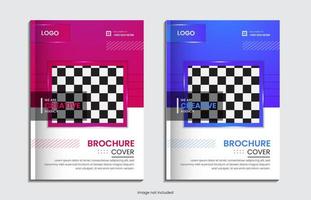 Minimal corporate annual report cover design 2 in 1 set vector