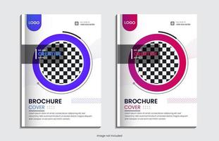 Minimal business book cover design 2 in 1 set vector