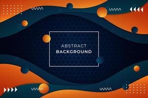 Abstract background with organic Orange, dark cyan color shapes, ornaments, 3D balls, glow and lights vector