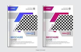 Modern business annual report cover design with creative shapes vector