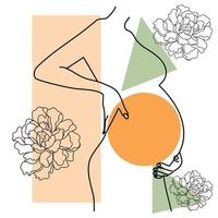 Pregnant belly outline vector