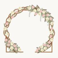 Elegant wedding arch with flowers vector