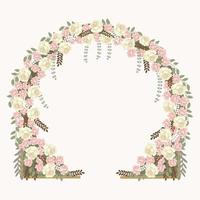 Wedding arch with peony flowers vector