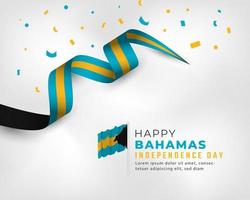 feliz día de la independencia de bahamas 10 de julio celebración ilustración de diseño vectorial. plantilla para poster, pancarta, publicidad, tarjeta de felicitación o elemento de diseño de impresión vector