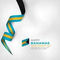 feliz día de la independencia de bahamas 10 de julio celebración ilustración de diseño vectorial. plantilla para poster, pancarta, publicidad, tarjeta de felicitación o elemento de diseño de impresión vector