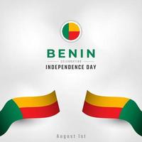 Happy Benin Independence Day August 1st Celebration Vector Design Illustration. Template for Poster, Banner, Advertising, Greeting Card or Print Design Element