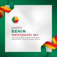 Happy Benin Independence Day August 1st Celebration Vector Design Illustration. Template for Poster, Banner, Advertising, Greeting Card or Print Design Element