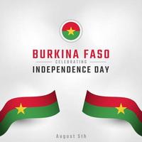Happy Burkina Faso Independence Day August 5th Celebration Vector Design Illustration. Template for Poster, Banner, Advertising, Greeting Card or Print Design Element