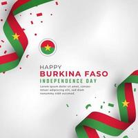 feliz día de la independencia de burkina faso 5 de agosto celebración ilustración de diseño vectorial. plantilla para poster, pancarta, publicidad, tarjeta de felicitación o elemento de diseño de impresión vector