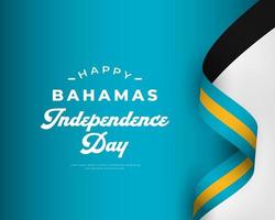 feliz día de la independencia de bahamas 10 de julio celebración ilustración de diseño vectorial. plantilla para poster, pancarta, publicidad, tarjeta de felicitación o elemento de diseño de impresión vector