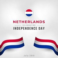 Happy Netherlands Independence Day July 26th Celebration Vector Design Illustration. Template for Poster, Banner, Advertising, Greeting Card or Print Design Element