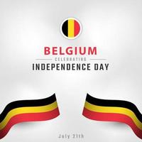 feliz día de la independencia de bélgica 21 de julio celebración vector diseño ilustración. plantilla para poster, pancarta, publicidad, tarjeta de felicitación o elemento de diseño de impresión