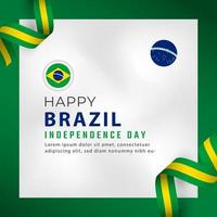 feliz día de la independencia de brasil 7 de septiembre celebración vector diseño ilustración. plantilla para poster, pancarta, publicidad, tarjeta de felicitación o elemento de diseño de impresión