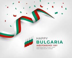 Happy Bulgaria Independence Day September 22th Celebration Vector Design Illustration. Template for Poster, Banner, Advertising, Greeting Card or Print Design Element