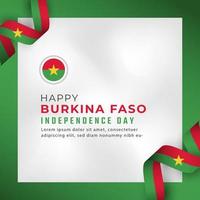 feliz día de la independencia de burkina faso 5 de agosto celebración ilustración de diseño vectorial. plantilla para poster, pancarta, publicidad, tarjeta de felicitación o elemento de diseño de impresión vector