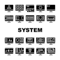Operating System Pc Collection Icons Set Vector