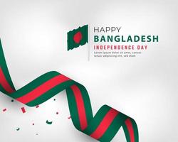 feliz día de la independencia de bangladesh 26 de marzo celebración ilustración de diseño vectorial. plantilla para poster, pancarta, publicidad, tarjeta de felicitación o elemento de diseño de impresión vector