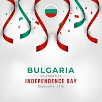 Happy Bulgaria Independence Day September 22th Celebration Vector Design Illustration. Template for Poster, Banner, Advertising, Greeting Card or Print Design Element