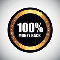100 Money Back Golden Label Vector Illustration