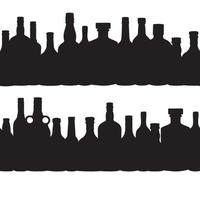 vector illustration silhouette alcohol bottle seamless pattern