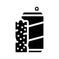 barras snack y bebida contenedor glifo icono vector ilustración