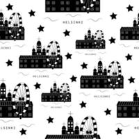 Helsinki, monochrome seamless pattern vector