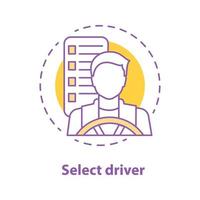 Drivers choosing concept icon. Carpooling idea thin line illustration. Vector isolated outline drawing