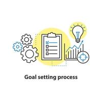 Goal setting process concept icon. Business plan idea thin line illustration. Vector isolated outline drawing