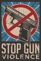 Stop Gun Violence Retro Poster vector