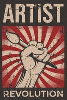 Artist revolution retro rustic poster