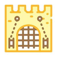 grid goal of ancient castle color icon vector illustration