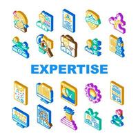 Expertise Business Processing Icons Set Vector