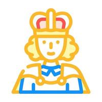 queen fairy tale color icon vector illustration