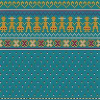 Blue knitting pattern for Christmas Sweater vector