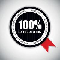 100 Satisfaction Golden Label Vector Illustration