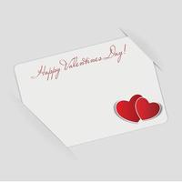 Happy Valentines Day card with heart. Vector illustration