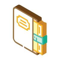 diary with cover isometric icon vector illustration