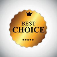 Best Choice Golden Label  Vector Illustration