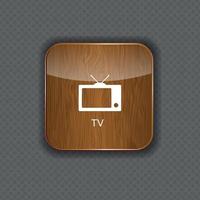 TV wood  application icons vector