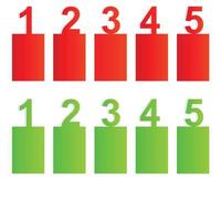 One two three four five - vector progress icons for five steps