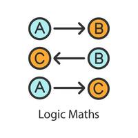 Logic maths color icon. Logical rules. Thinking process. Isolated vector illustration