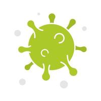 Virus particle glyph color icon. Silhouette symbol on white background with no outline. Negative space. Vector illustration