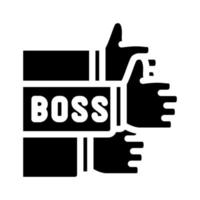 likes for boss glyph icon vector illustration