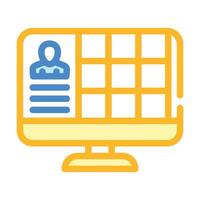 conference with large number of participants color icon vector illustration