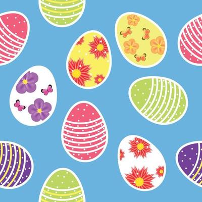 Vector illustration seamless pattern background with  easter eggs